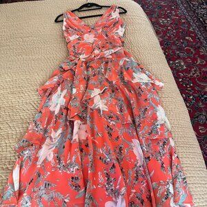 White House dress, 4P, floral - coral